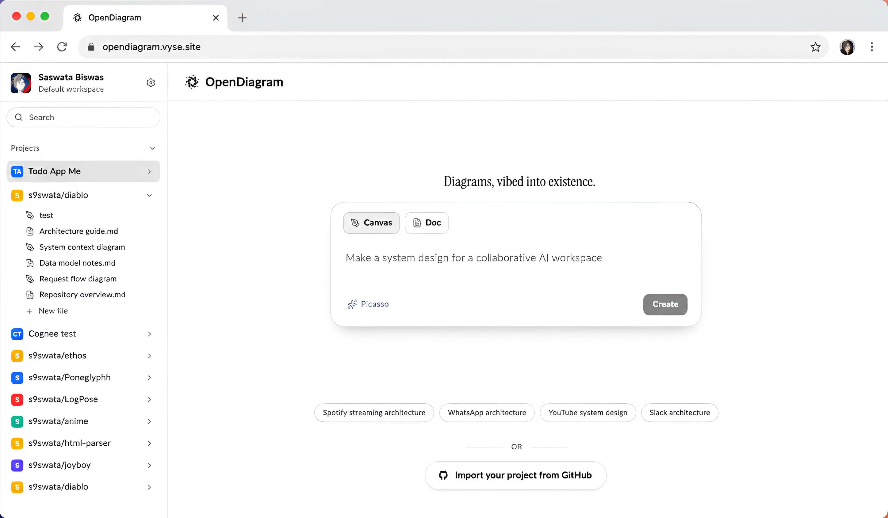 OpenDiagram Dashboard